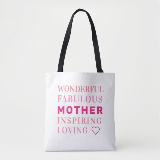 Moeder Modern Typografie Heart Tote Bag (Voorkant)