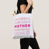 Moeder Modern Typografie Heart Tote Bag (Dichtbij)