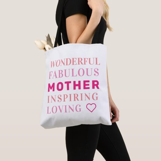 Moeder Modern Typografie Heart Tote Bag (Dichtbij)