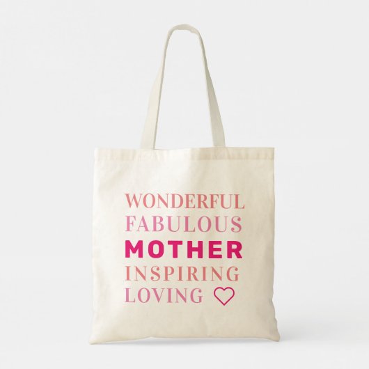 Moeder Modern Typografie Heart Tote Bag (Achterkant)