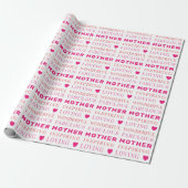 Moeder Moderne Typografie Hart Cadeaupapier (Uitgerold)