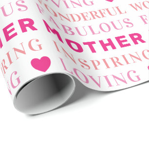 Moeder Moderne Typografie Hart Cadeaupapier