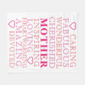Moeder moderne typografie roze hart fleece deken (Voorkant (Horizontaal))