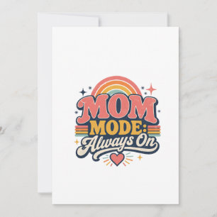 Moeder Modus Altijd Aan Retro Moederdag Cadeau Bedankkaart