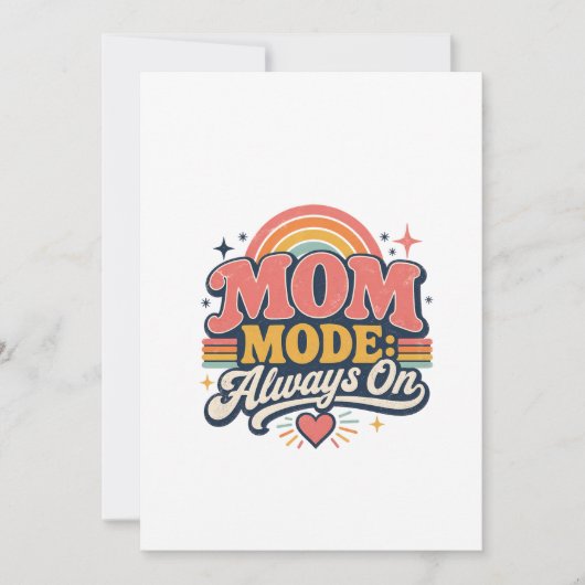 Moeder Modus Altijd Aan Retro Moederdag Cadeau Bedankkaart (Voorkant)