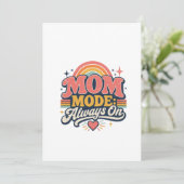 Moeder Modus Altijd Aan Retro Moederdag Cadeau Bedankkaart (Staand voorkant)