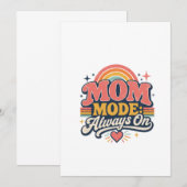 Moeder Modus Altijd Aan Retro Moederdag Cadeau Bedankkaart (Voorkant / Achterkant)