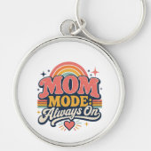 Moeder Modus Altijd Aan Retro Moederdag Cadeau Sleutelhanger (Voorkant)