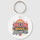 Moeder Modus Altijd Aan Retro Moederdag Cadeau Sleutelhanger (Voorkant)