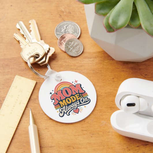 Moeder Modus Altijd Aan Retro Moederdag Cadeau Sleutelhanger (Bureau)