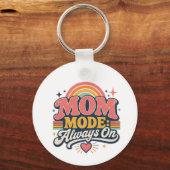 Moeder Modus Altijd Aan Retro Moederdag Cadeau Sleutelhanger (Voorkant)