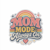 Moeder Modus Altijd Aan Retro Moederdag Cadeau Sticker (Voorkant)