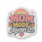 Moeder Modus Altijd Aan Retro Moederdag Cadeau Sticker (Voorkant)