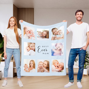 Moeder moeder baby blauwe foto collage fleece deken