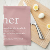 Moeder Moeder Definitie Dusty Roos Roze Theedoek (Quarter Fold)