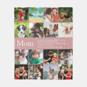 Moeder Moeder Definitie Foto Collage Stof Roze Fleece Deken (Voorkant)