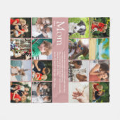 Moeder Moeder Definitie Foto Collage Stof Roze Fleece Deken (Voorkant (Horizontaal))