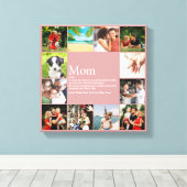 Moeder Moeder Definitie Fotocollage Stof Roze Canvas Afdruk (Insitu (Houten vloer))