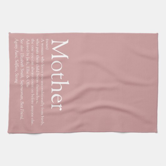 Moeder Moeder Definitie Stof Roze Roze Theedoek (Horizontaal)