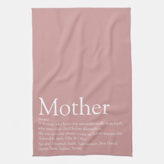 Moeder Moeder Definitie Stof Roze Roze Theedoek (Verticaal)