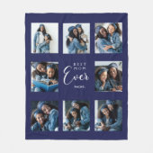 Moeder moeder foto collage marine blauw fleece deken (Voorkant)