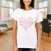 Moeder moeder hart woord kunst t-shirt