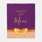 Moeder Moeder Moeder Moeder paarse roos gouden boo Fleece Deken (Voorkant)