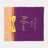 Moeder Moeder Moeder Moeder paarse roos gouden boo Fleece Deken (Voorkant (Horizontaal))