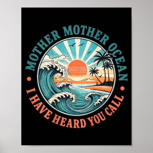 Moeder Moeder Oceaan Heeft Grappige Roep Op Rug Ge Poster (Voorkant)