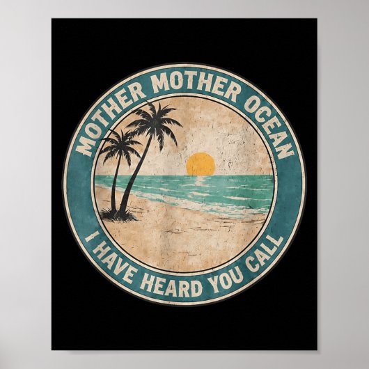 Moeder Moeder Oceaan Heeft Oproep Grappige Kunst G Poster (Voorkant)