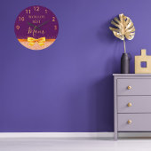 Moeder moeder paarse gouden strik grote klok