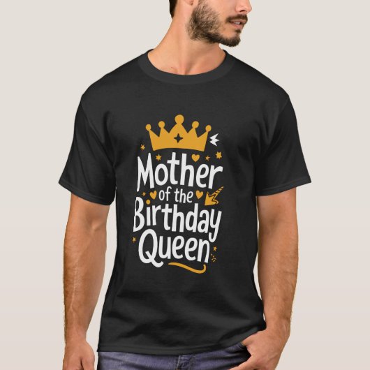 Moeder Moeder Van De Verjaardags Koningin T-shirt (Voorkant)