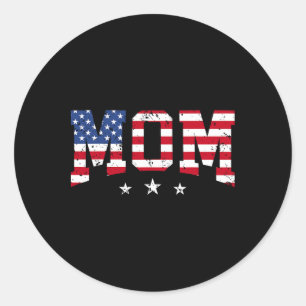 moeder Moederdag Amerikaanse moeder VS Vlag 4e Ronde Sticker