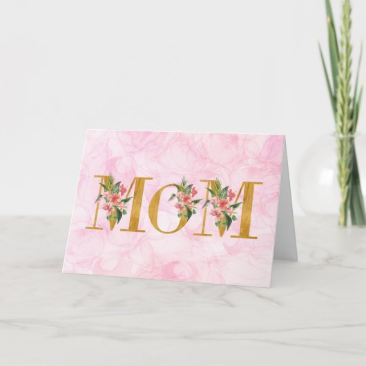MOEDER Moederdag Bloem Roze Kaart (Voorkant)