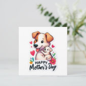 Moeder Moederdag Dierenhond Kaart (Staand voorkant)