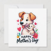 Moeder Moederdag Dierenhond Kaart (Achterkant)
