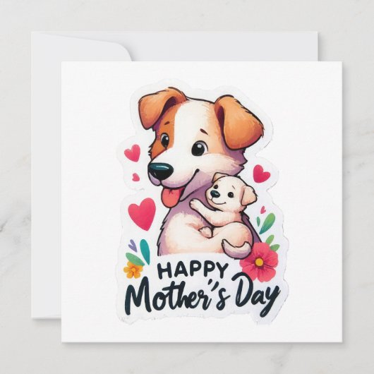Moeder Moederdag Dierenhond Kaart (Voorkant)