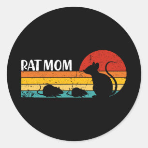 Moeder Moederdag Dierenvriend Retro Ronde Sticker