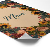 "Moeder" moederdag elegante zonnebloem  Poster (Hoek)