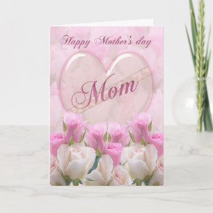 Moeder Moederdag Kaart met roze rozen