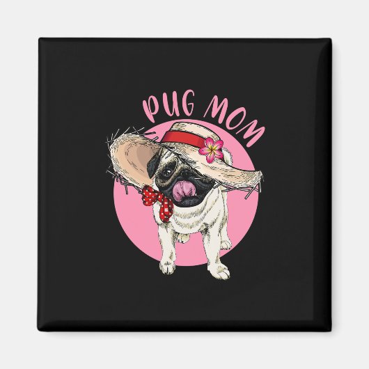 Moeder Moederdag Mama Moedertje Moeder Mops Magneet (Voorkant)