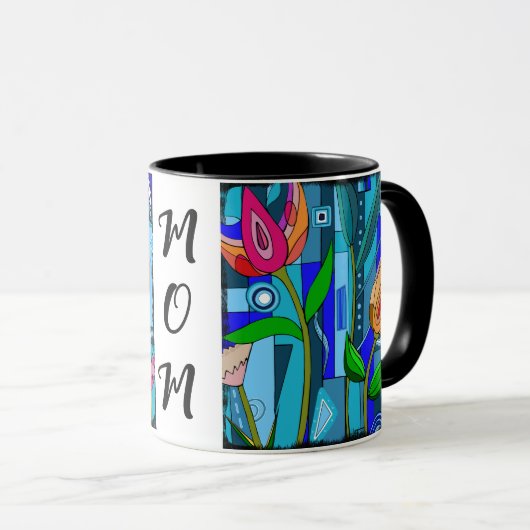 Moeder Moederdag mok Koffiegeschenk Bloemen (Voorkant rechts)