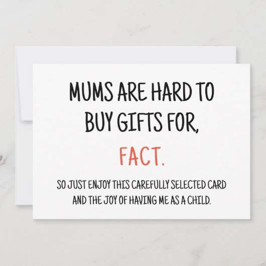 Moeder moeilijk te kopen voor Funny Mom Verjaardag Kaart (Voorkant)