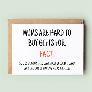 Moeder moeilijk te kopen voor Funny Mom Verjaardag Kaart