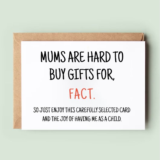 Moeder moeilijk te kopen voor Funny Mom Verjaardag Kaart