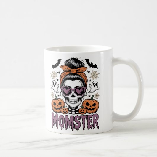 Moeder-monster Halloween-mok – Grappige koffiemok  (Rechts)