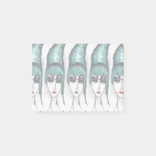 Moeder Monster Teal Bijenkorf Zonnebril Teken Kuns Post-it® Notes (Voorkant)