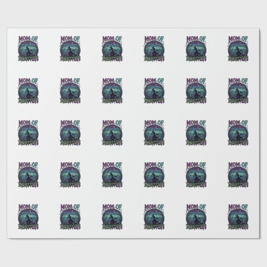 Moeder Monsters Halloween Heks Maan Pompoenen Begr Cadeaupapier (Vlak)