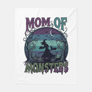 Moeder Monsters Halloween Heks Maan Pompoenen Begr Fleece Deken