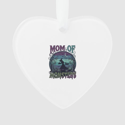Moeder Monsters Halloween Heks Maan Pompoenen Begr Ornament (voorkant)